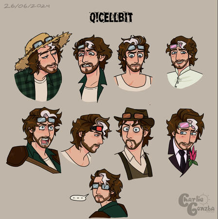 Expression sheet. Q!Cellbit.Fanart